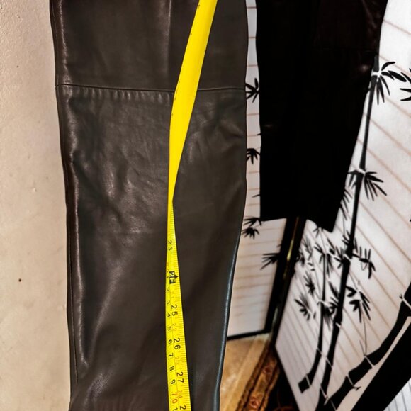 EU 50 🔥 GUCCI by TOM FORD Men's Black Leather Biker Pants Trousers ITALY - Picture 15 of 16